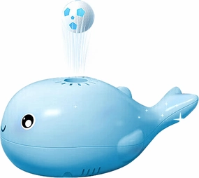 Electric Whale Floating Ball Toys Mini Children's Fan Balancing Blowing Games Ideal Birthday Party Gifts for Children (Light Blue)