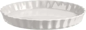 Emile Henry Made in France Ceramic Tart Dish, 11.6" x 1.6", Flour White