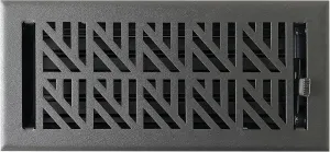 Empire Register Co, Steel Floor Register - 4x10 inch, Abstract Design, Textured Black Finish, Heavy Duty Walkable Steel Floor Vents, Metal Damper Attached Air Vents for Home Floor only