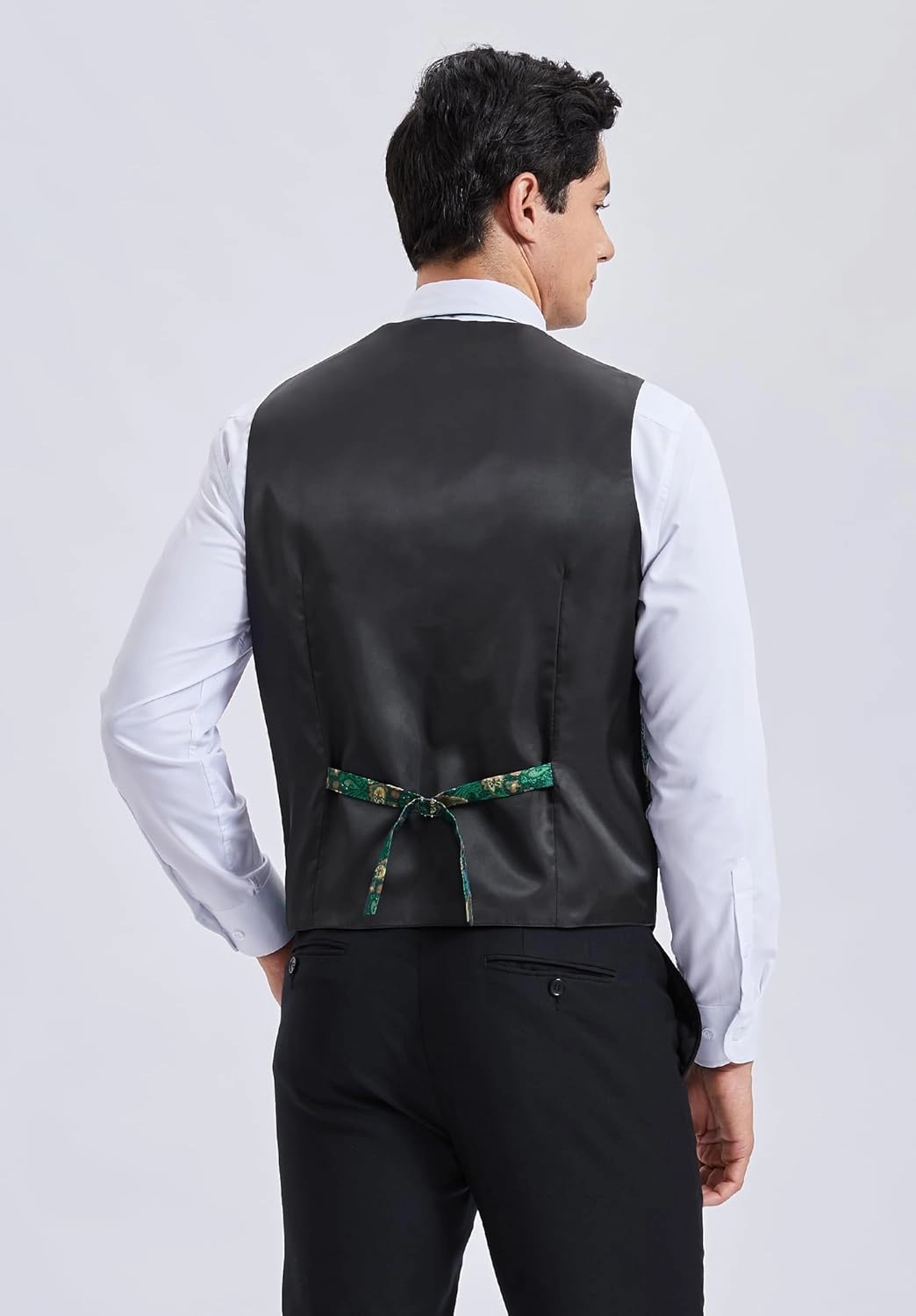 Enlision Mens Vest Tie Set Paisley Vest and Necktie Pocket Square 3pc Formal Dress Waistcoat for Suit or Tuxedo