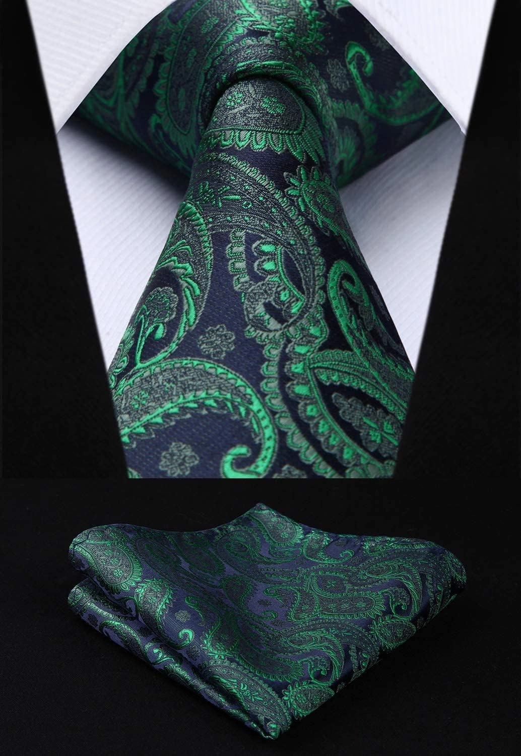 Enlision Mens Vest Tie Set Paisley Vest and Necktie Pocket Square 3pc Formal Dress Waistcoat for Suit or Tuxedo