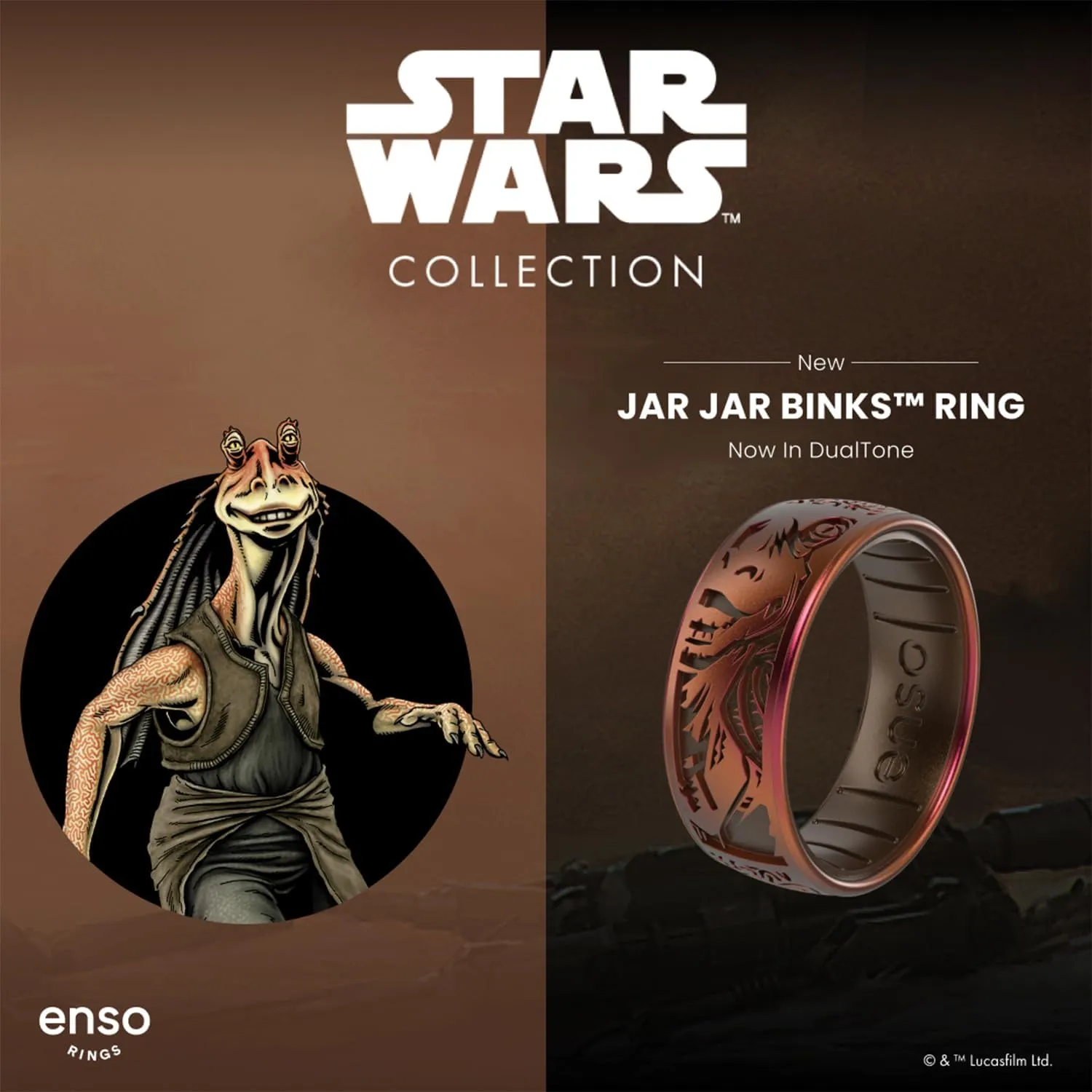Enso Rings Etched Star Wars - Classic Silicone Ring - Comfortable and Flexible Design