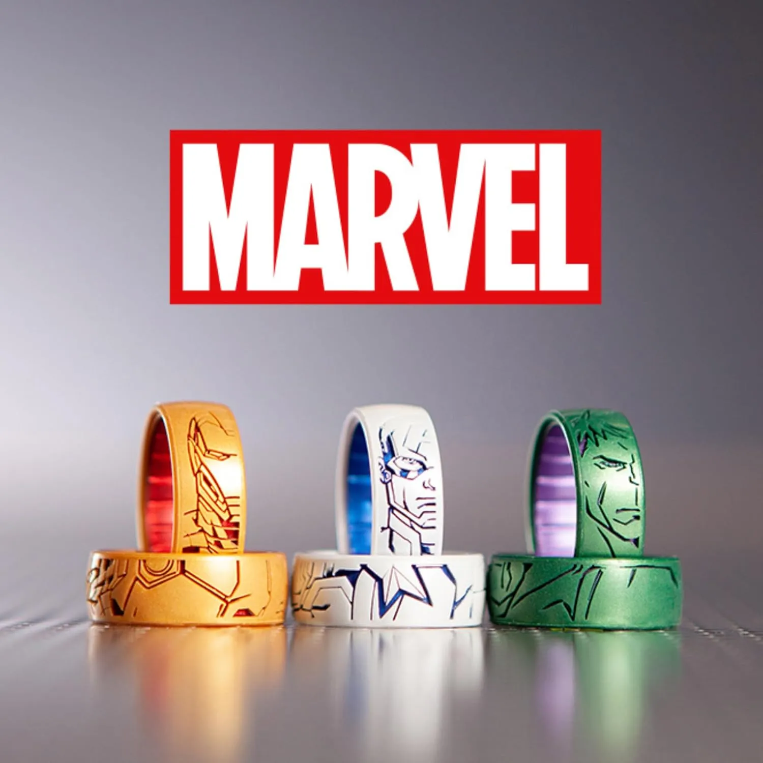 Enso Rings Marvel Dualtone Silicone Ring - Safe, Breathable Design - Featuring Fan-Favorite Marvel Superheroes