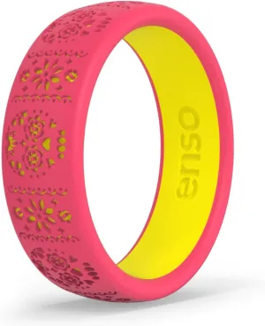 Enso Rings Skulls Printed Silicone Ring - Comfortable and Flexible Design - Skull Collection