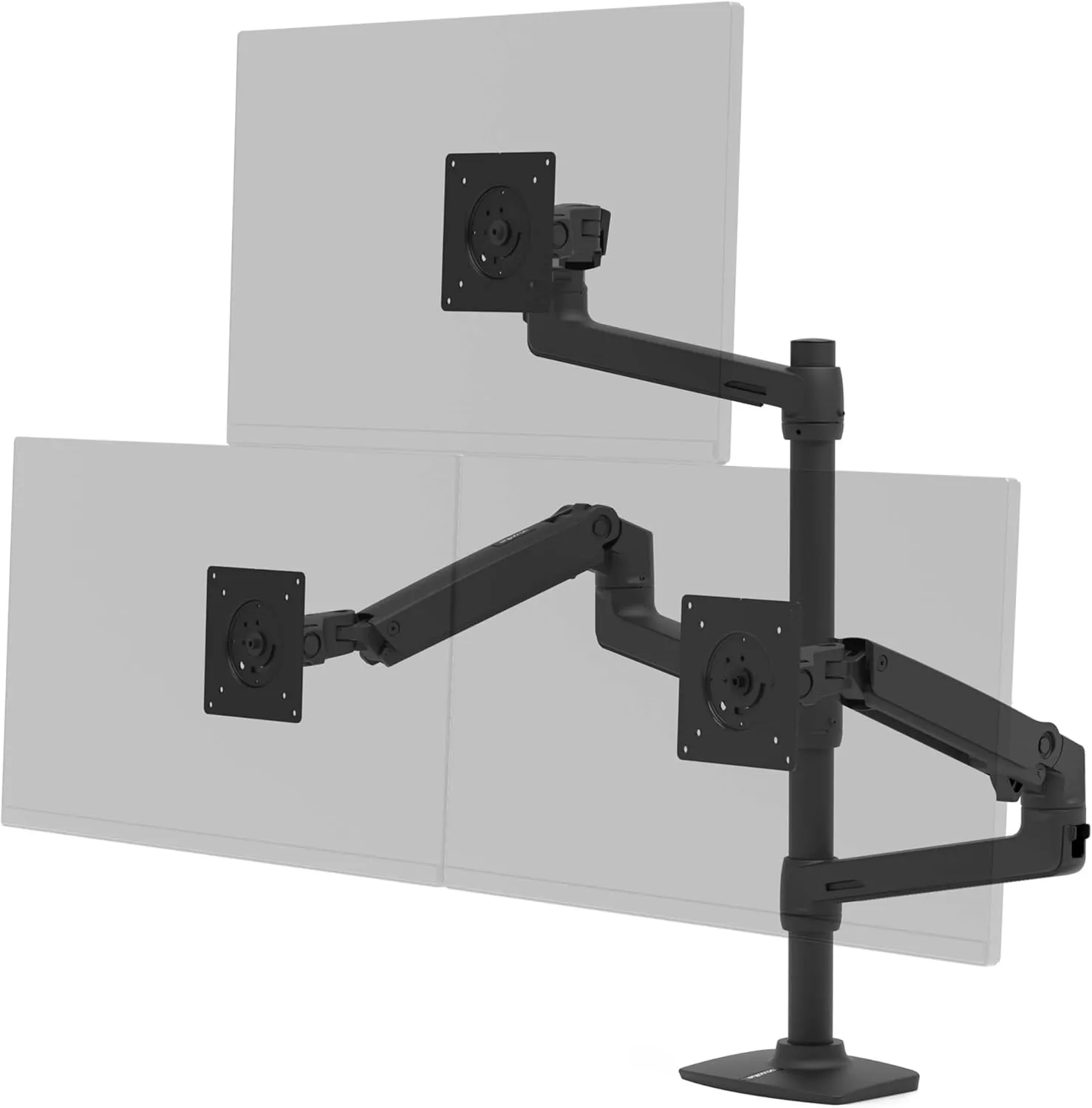 Ergotron – LX Triple Monitor Arm, VESA Desk Mount – for 3 Monitors Up to 40 Inches, 7 to 14 lbs Each – Matte Black