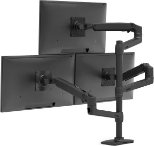 Ergotron – LX Triple Monitor Arm, VESA Desk Mount – for 3 Monitors Up to 40 Inches, 7 to 14 lbs Each – Matte Black