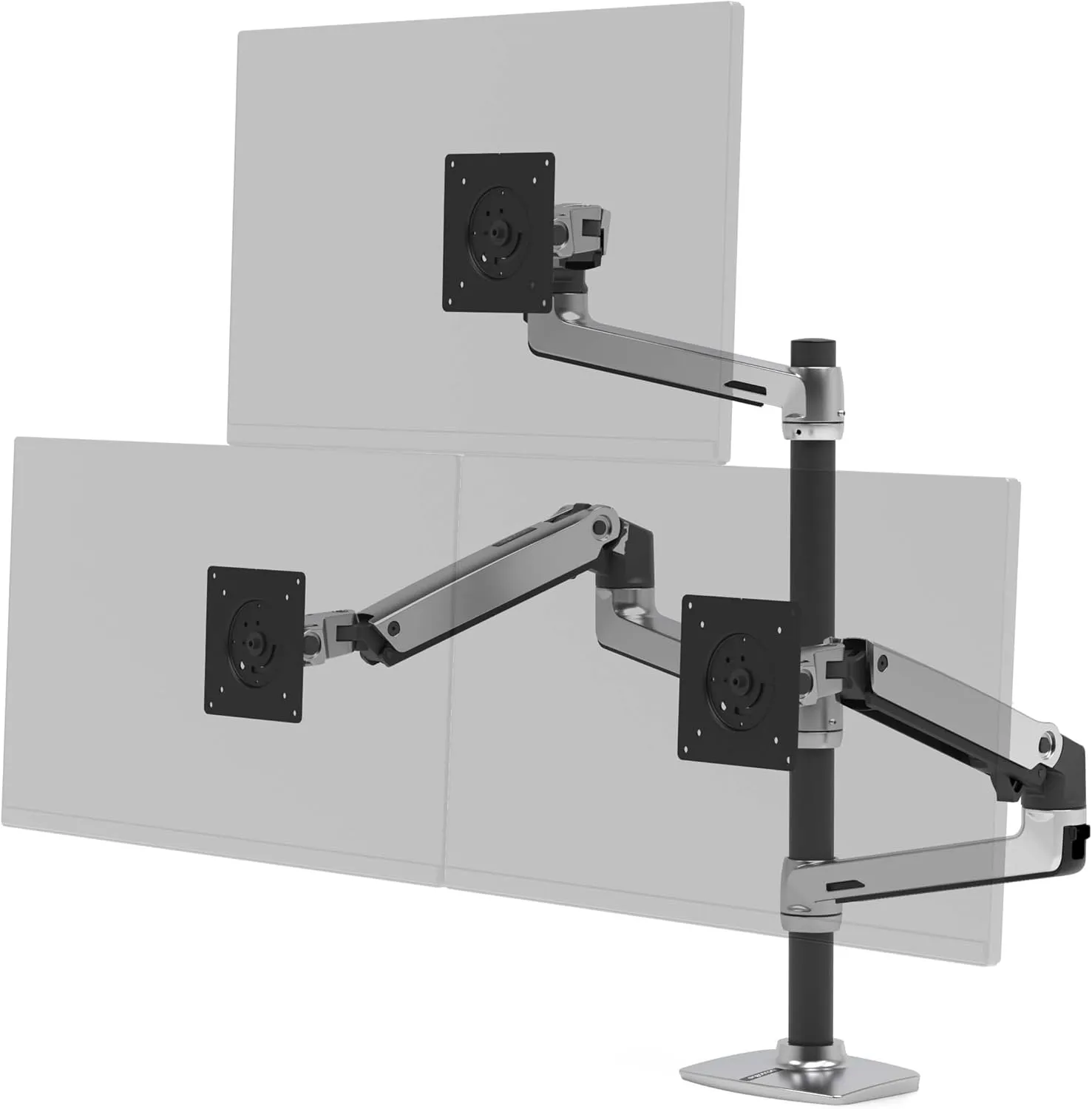 Ergotron – LX Triple Monitor Arm, VESA Desk Mount – for 3 Monitors Up to 40 Inches, 7 to 14 lbs Each – Polished Aluminum