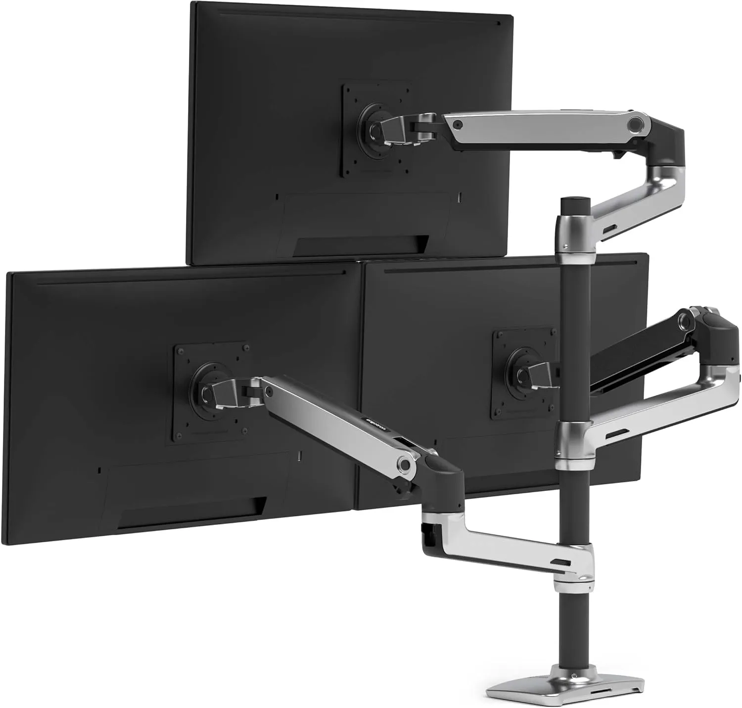 Ergotron – LX Triple Monitor Arm, VESA Desk Mount – for 3 Monitors Up to 40 Inches, 7 to 14 lbs Each – Polished Aluminum