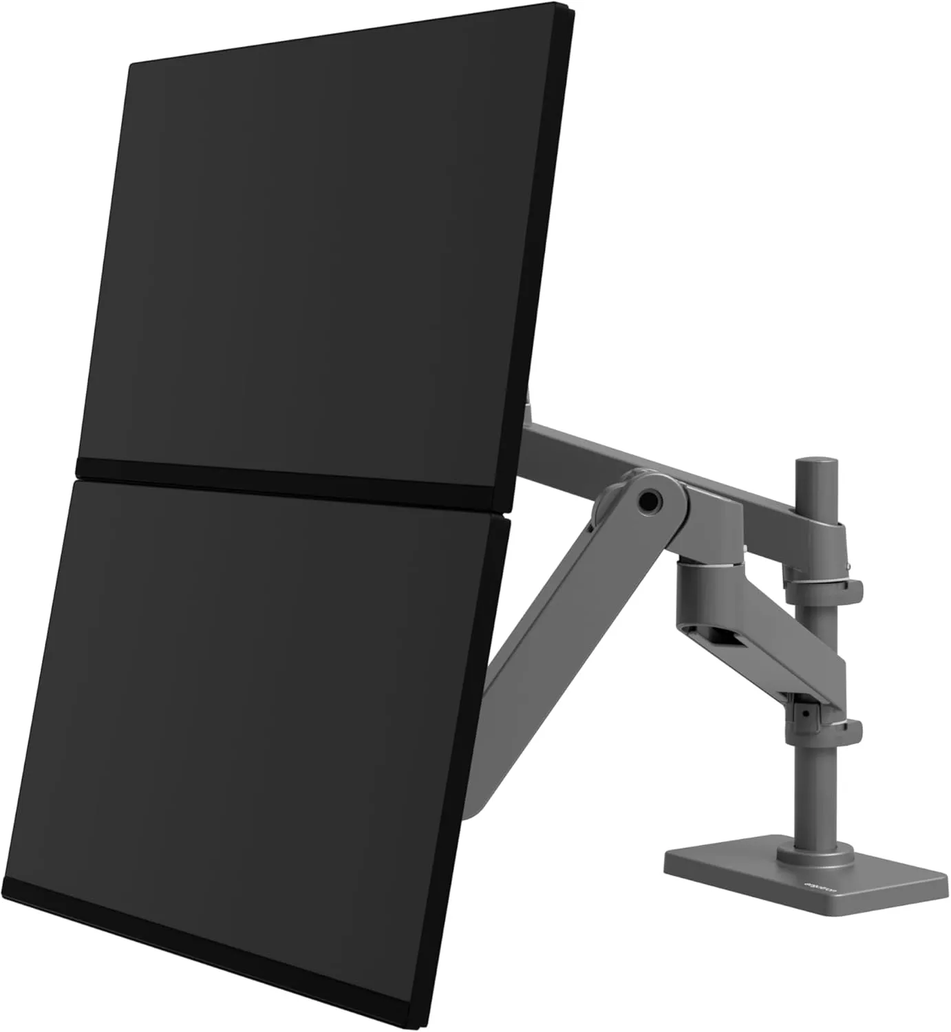 Ergotron – Upgraded LX Pro Premium Vertical Stacking Dual Monitor Arm, VESA Desk Mount – for 2 Monitors Up to 24 Inches, 4 to 22 lbs Each – Dark Grey