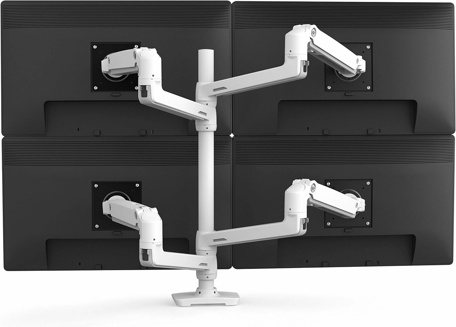 Ergotron – LX Quad Monitor Arm, VESA Desk Mount – for 4 Monitors Up to 40 Inches, 7 to 11 lbs Each – White