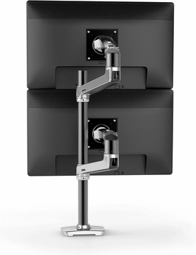 Ergotron – LX Vertical Stacking Dual Monitor Arm, VESA Desk Mount – for 2 Monitors Up to 40 Inches, 7 to 22 lbs Each – Tall Pole, Polished Aluminum