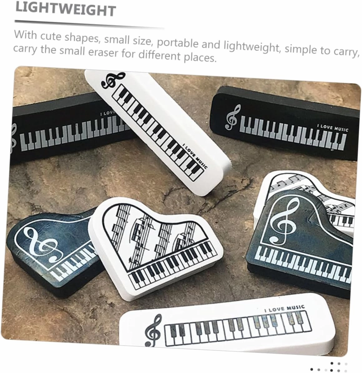 ERINGOGO 20 pcs Stationery mini Small Piano Toy Musical Instrument Music Kids Rubbers erasers Toys Child Pencil