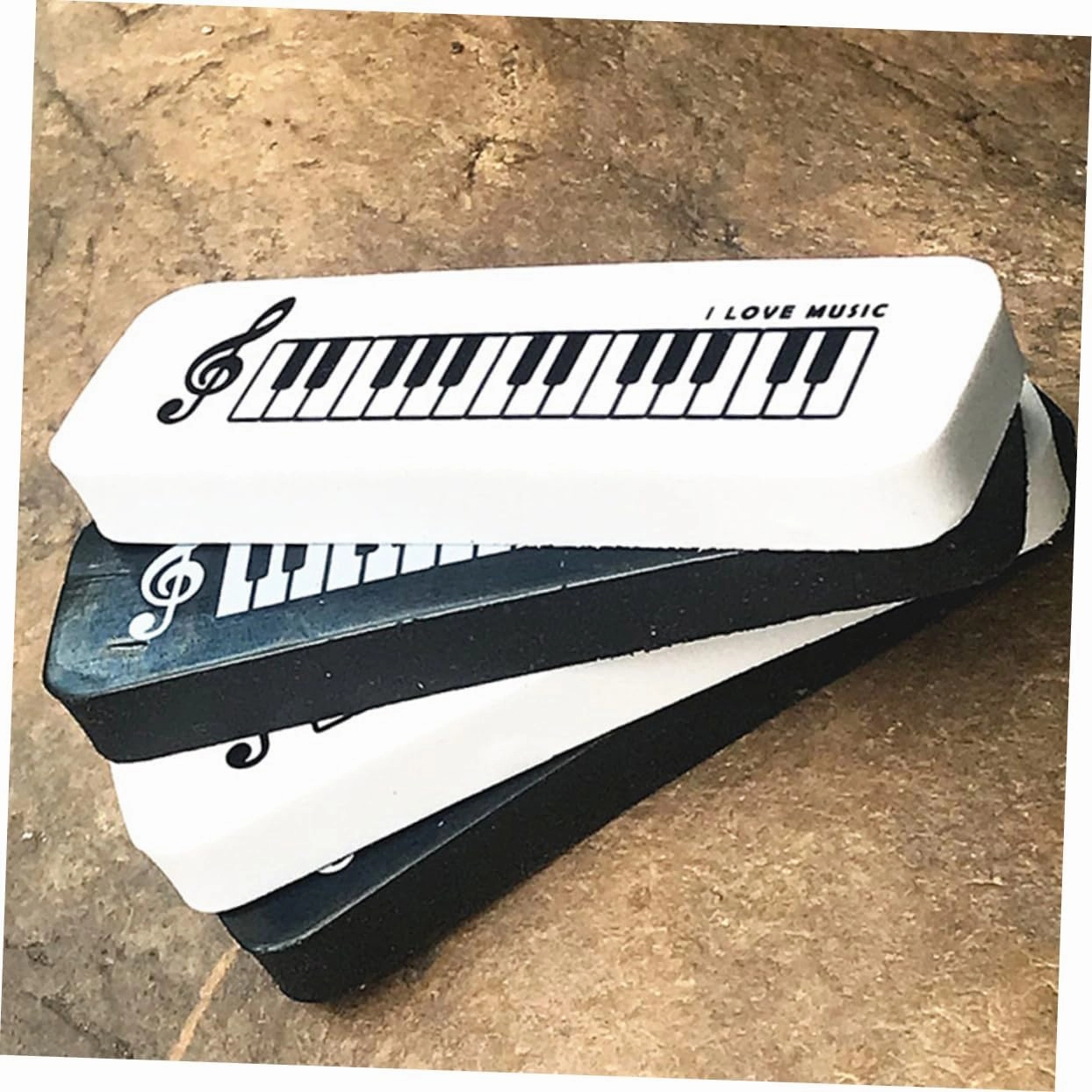 ERINGOGO 20 pcs Stationery mini Small Piano Toy Musical Instrument Music Kids Rubbers erasers Toys Child Pencil