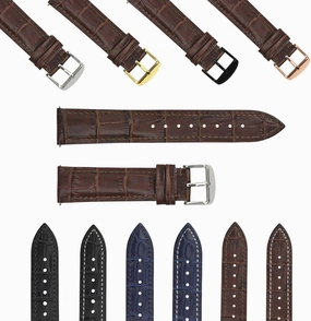 Ewatchparts 16-18-19-20-22-24mm Genuine Leather Watch Band Strap Quick Release Spring Bar