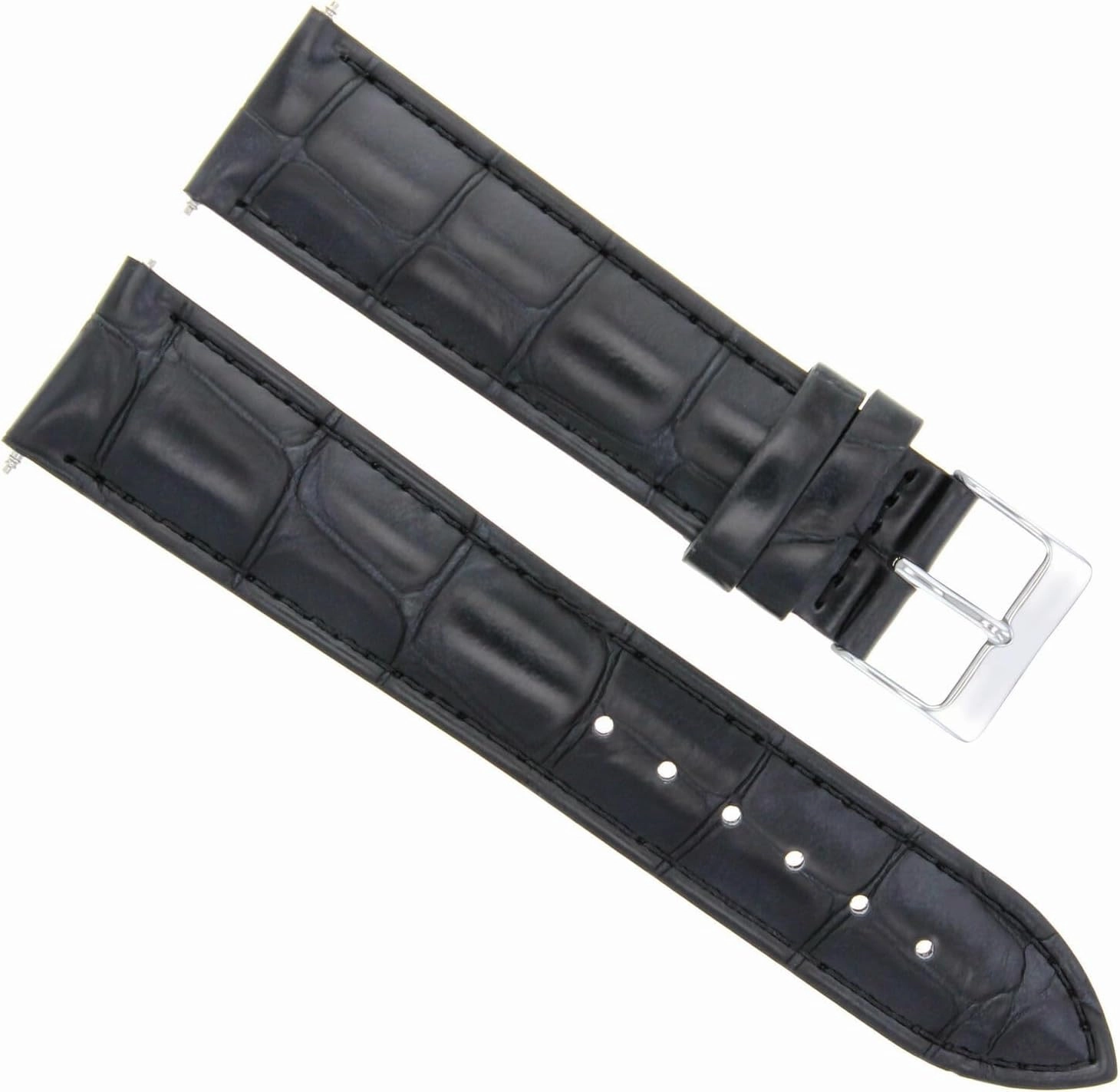 Ewatchparts 20MM ITALIAN LEATHER WATCH BAND STRAP COMPATIBLE WITH 36MM ROLEX DATEJUST 16013, 16014 BLACK