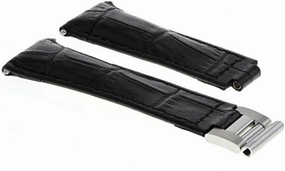 Ewatchparts Leather Watch Band Strap Compatible With Rolex Daytona 116520 116523 President Daydate Black