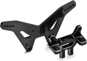 Exotek Racing 2056 Carbon Rear Shock Tower Set, 7075 and 4mm CF, for Losi 22S Drag
