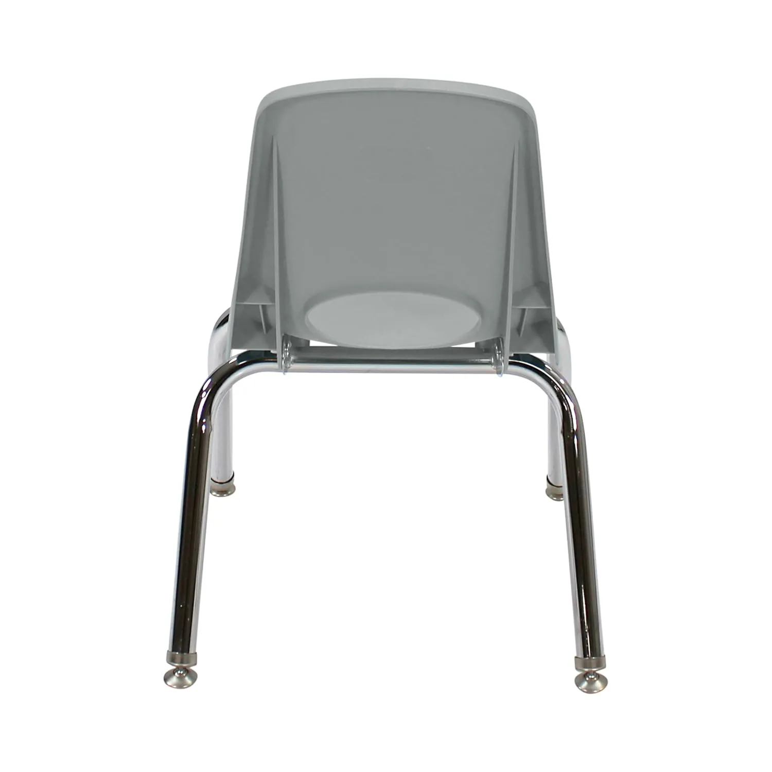 Factory Direct Partners 10360-LG 12" School Stack Chair, Stacking Student Seat with Chromed Steel Legs and Nylon Swivel Glides for in-Home Learning or Classroom - Light Gray (6-Pack)