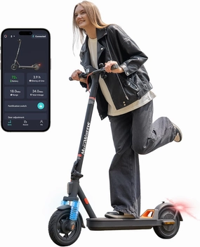 Fast Electric Scooter, Peak 600W Motor,20 Mph Fast Scooter, 28 Miles Long Range, 10" Vacuum Tires, Foldable Commuting Escooter for Adults and Teens with Front Dual Suspension and Braking System