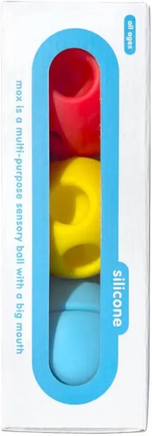 Fat Brain Toys MOX 3-Set Primary by MOLUK - Sensory Balls, Creative Play, Ages 0 