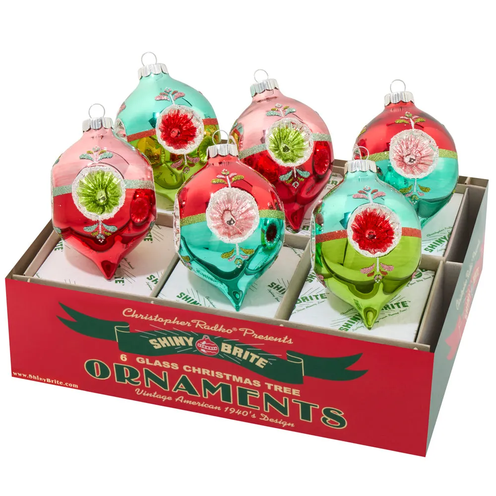FESTIVE FETE 6 COUNT 3.25" DECORATED REFLECTOR TULIPS - 2025