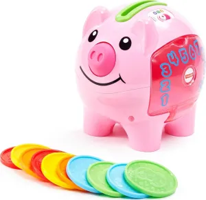 Fisher-Price Baby & Toddler Toy Laugh & Learn Smart Stages Piggy Bank with Educational Songs & Phrases for Infants Ages 6  Months