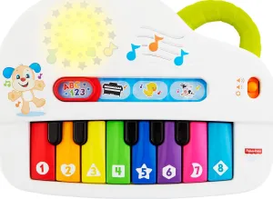 Fisher-Price Baby Toy Laugh & Learn Silly Sounds Light-Up Piano Musical Instrument with Learning Songs for Infants Ages 6  Months​