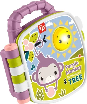 Fisher-Price Baby Toy Purple Monkey Musical Storybook with Lights & Sounds for Infants & Toddlers Ages 6  Months