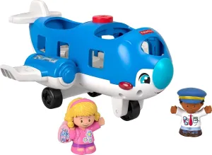 Fisher-Price Little People Musical Toddler Toy Travel Together Airplane with Lights Sounds & 2 Figures for Ages 1  Years