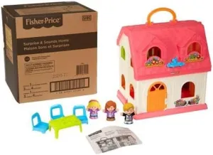 Fisher-Price Little People Toddler Toy Surprise & Sounds Home Musical Playhouse with Figures & Accessories for Pretend Play Kids Ages 1  Years