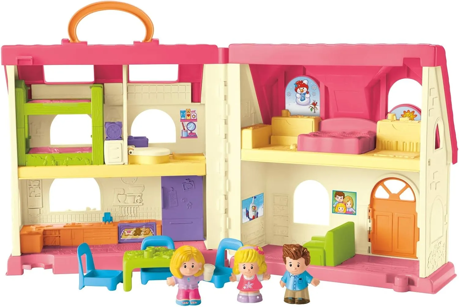 Fisher-Price Little People Toddler Toy Surprise & Sounds Home Musical Playhouse with Figures & Accessories for Pretend Play Kids Ages 1  Years