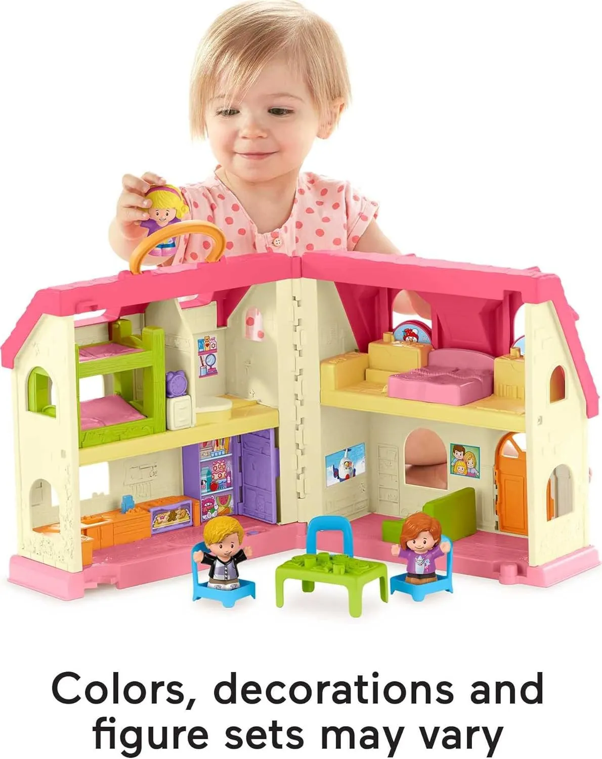 Fisher-Price Little People Toddler Toy Surprise & Sounds Home Musical Playhouse with Figures & Accessories for Pretend Play Kids Ages 1  Years