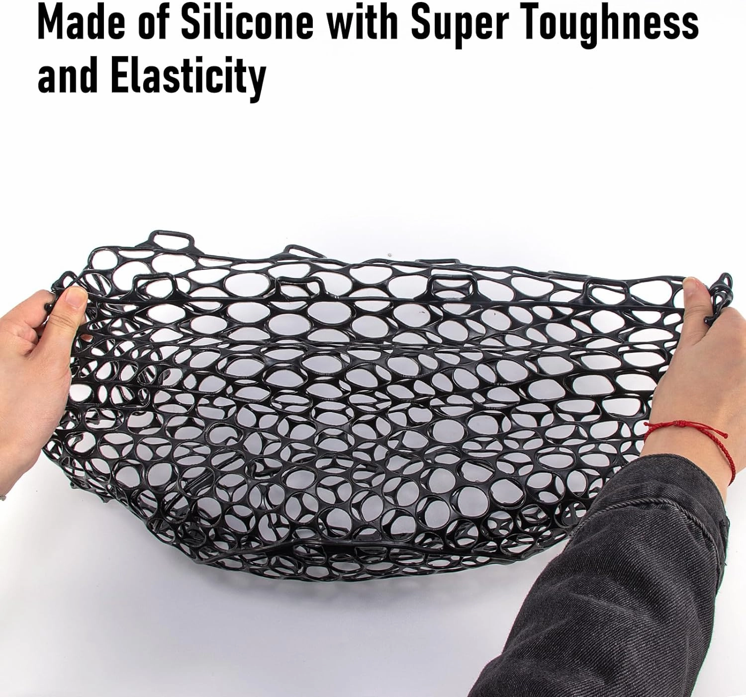 Fishing Nets Silicone Replacement Netting, Clear Black Fly Ice Fishing Net Landing Kayak Nets Without Handle for Freshwater Saltwater Foldable Soft Flexible Trout Net Silicone Mesh