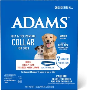 Flea & Tick Control Collar for Dogs, 7-Month Protection, Adjustable One Size Collar Fits All, Kills and Repels Fleas, Ticks, Flea Eggs & Flea Larvae
