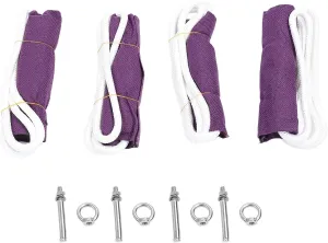Flexible Back Stretching Strap, Thickened Yoga Strap for Exercise, Polyester Cotton Workout Band with Anchors & Stainless Steel Rings, for Stretching & Pose Training