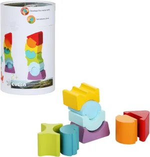Flexible Tower Wooden Toy– Montessori Puzzle for Toddlers Ages 3 – Size and Shape Sorting Kids Stacking Toy– FSC-Certified Wood, German Water-Based Paints, Travel-Friendly