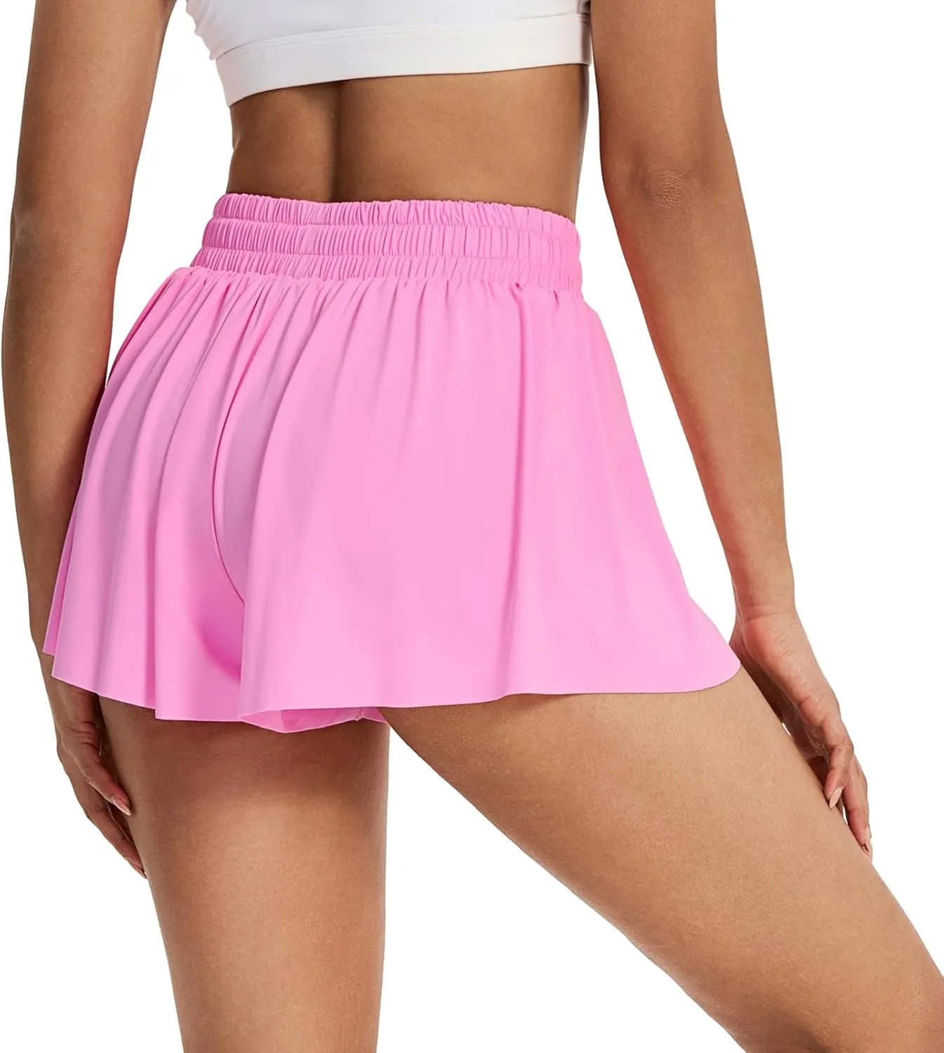 Flowy Running Shorts for Women Workout Athletic Gym Yoga Butterfly Skirt with Pockets Spandex Cute Clothes Summer