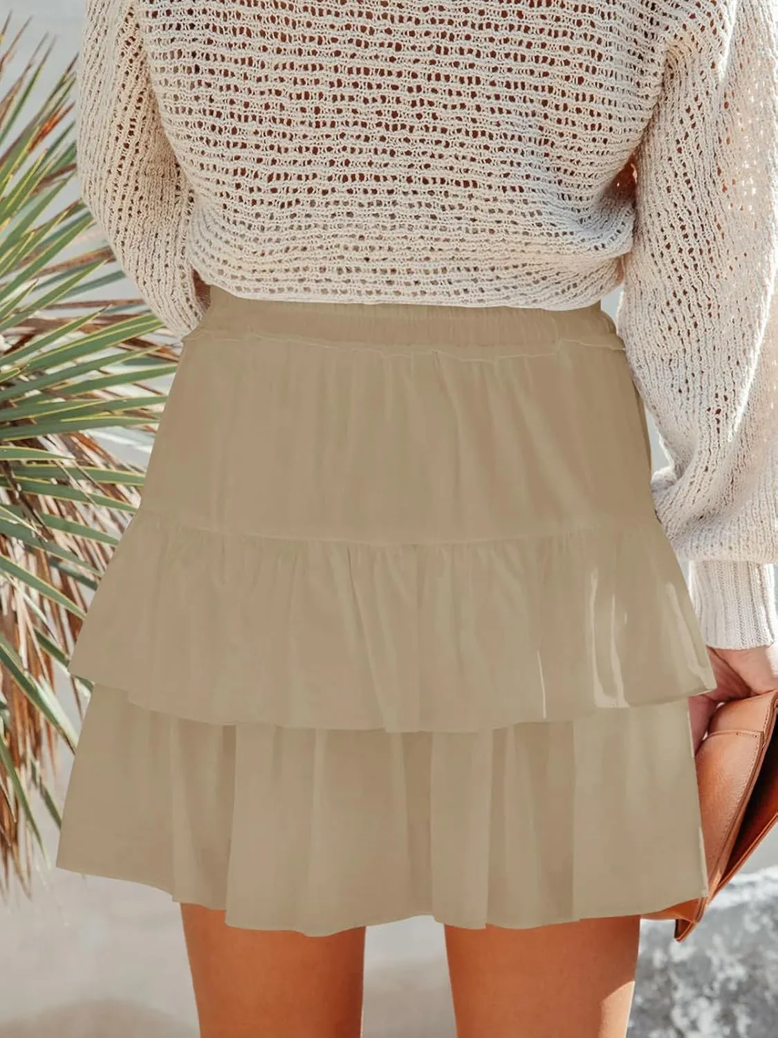 Flowy Shorts for Women Boho Ruffled Tiered Skorts Casual High Waist Mini Skirts Tennis Golf Comfy Shorts 2025