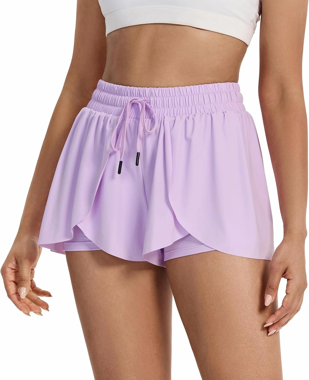 Flowy Running Shorts for Women Workout Athletic Gym Yoga Butterfly Skirt with Pockets Spandex Cute Clothes Summer