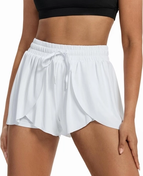 Flowy Running Shorts for Women Workout Athletic Gym Yoga Butterfly Skirt with Pockets Spandex Cute Clothes Summer