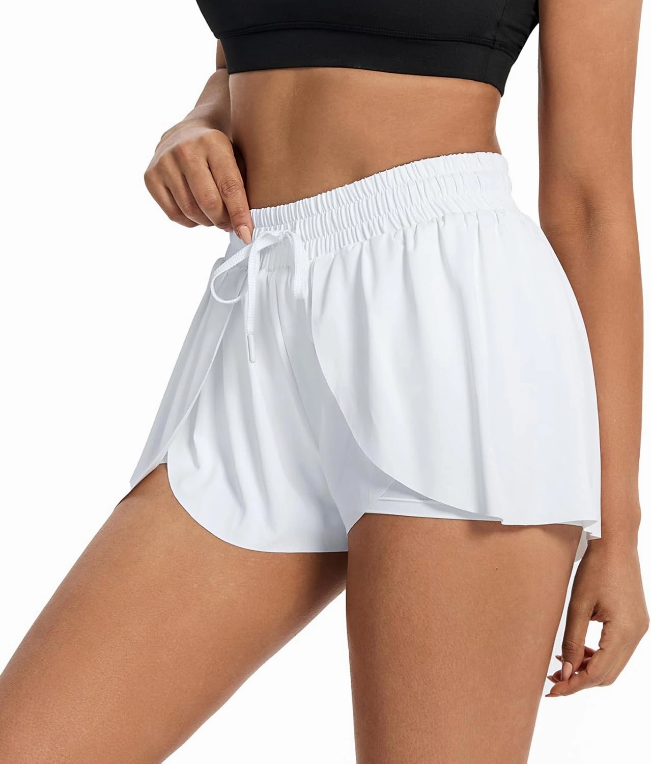 Flowy Running Shorts for Women Workout Athletic Gym Yoga Butterfly Skirt with Pockets Spandex Cute Clothes Summer