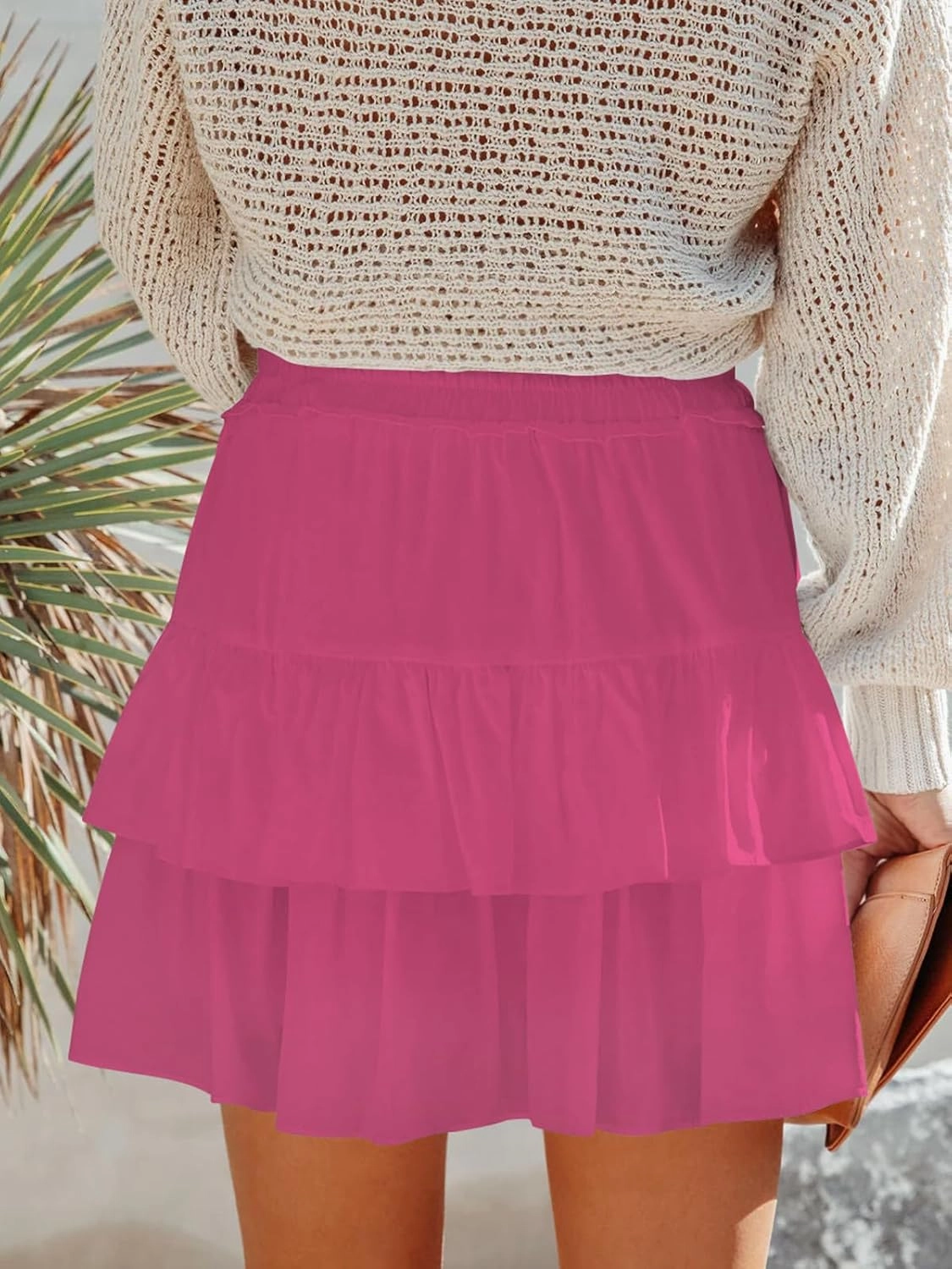 Flowy Shorts for Women Boho Ruffled Tiered Skorts Casual High Waist Mini Skirts Tennis Golf Comfy Shorts 2025