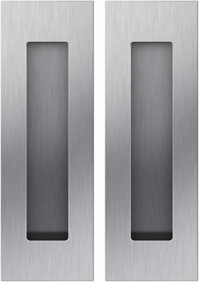 Flush Pull (2 Pack) 6" Rectangular-Satin Brushed, Free of Sharp Edge