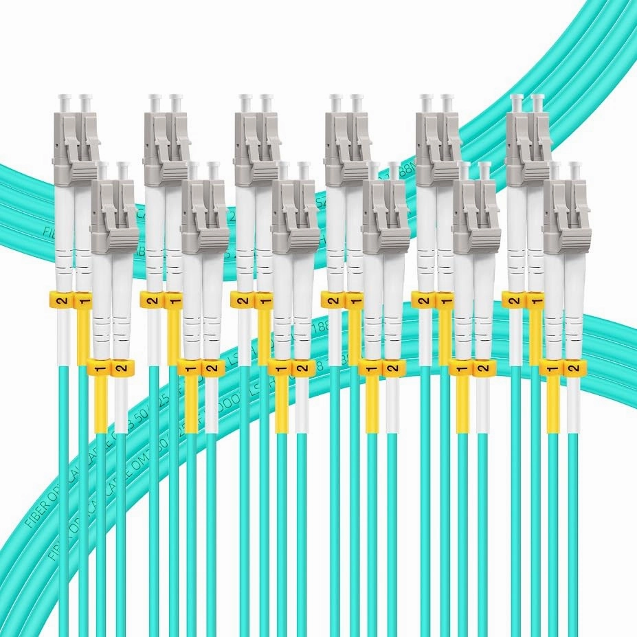 FLYPROFiber- 2M-6Pack LC to LC Fiber Patch Cable OM3 Multimode, MM Multi Mode Fiber Optic Cable, MMF Fiber Jumper Cord, 10Gb/40Gb, Duplex, 50/125um, LSZH, 2M(7ft)-6Pack