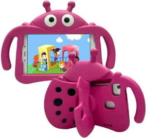 for Alcatel Joy Tab 2 Case for Kids, Children Friendly Shockproof Protective Stand Handle Cover for Joy Tab 2 Case Alcatel 2020 8" Tablet (Model: 9032Z) for Boys Girls, Cute Ladybug - Hot Pink