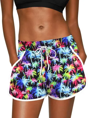 For G and PL Women Summer Floral Beach Boardshorts with Pockets Swim Trunks