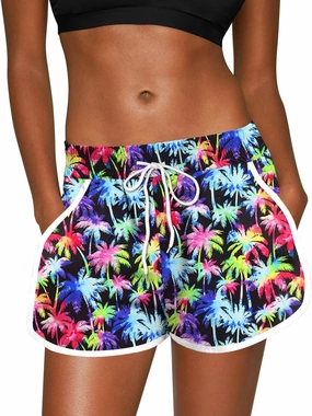 For G and PL Women Summer Floral Beach Boardshorts with Pockets Swim Trunks