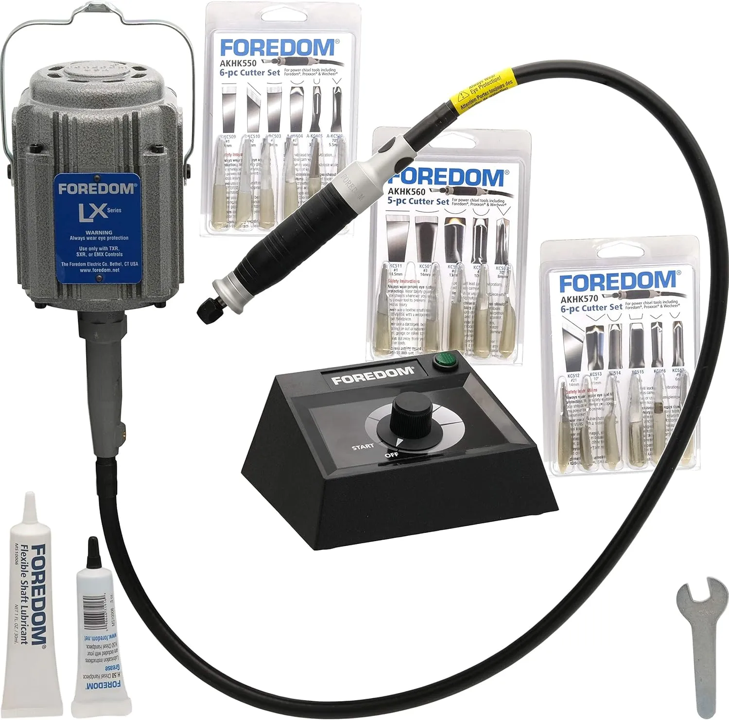 FOREDOM 2252 CHISEL CARVING KIT K.2252 WOODCARVING LX MOTOR EMX 50C HIGH TORQUE
