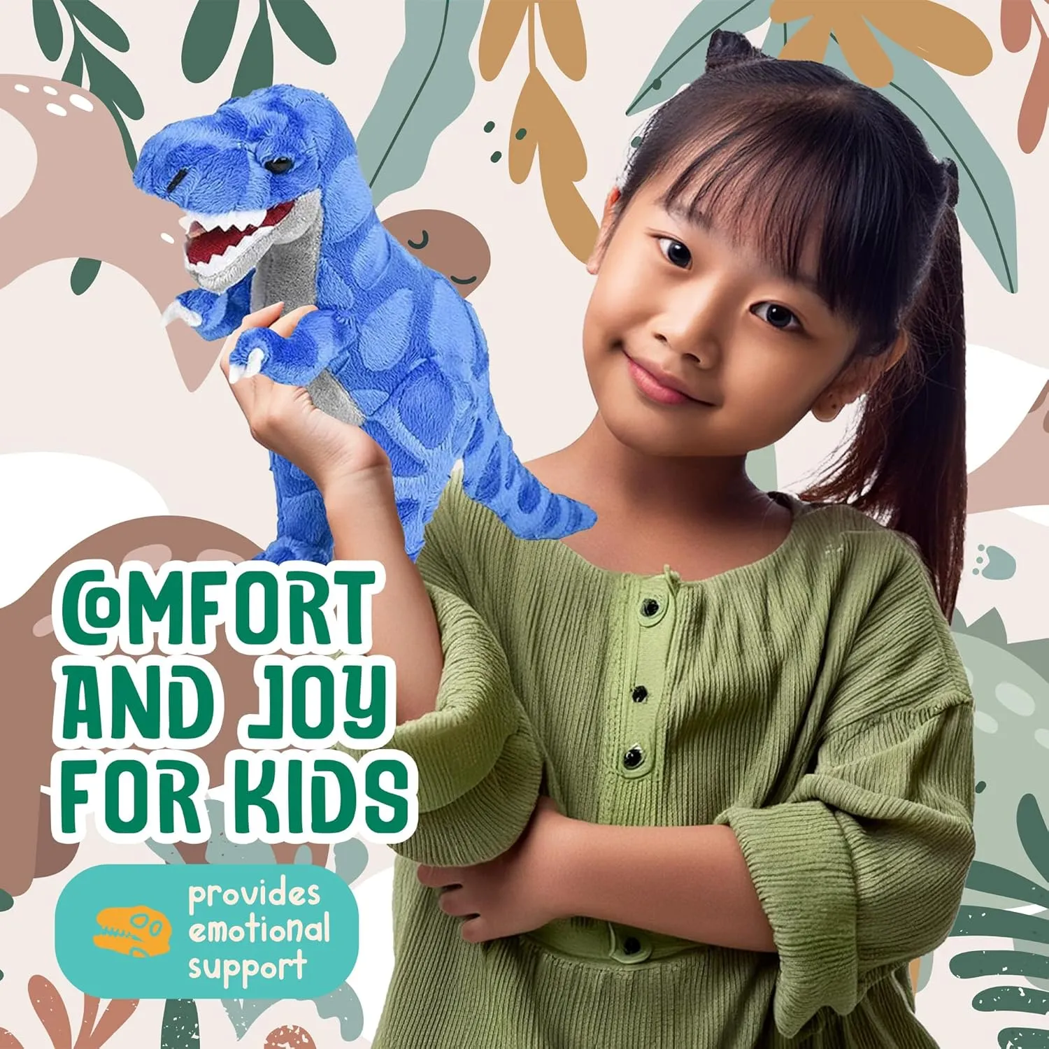 Forest & Twelfth 16” T-Rex Dinosaur Stuffed Animal Plush Toys, Cute, Ultra Cuddly, Huggable Soft Dino Toy, Nursery Decor, Baby Shower Decorations, Birthday Gift for Boys and Girls (16" T-Rex)