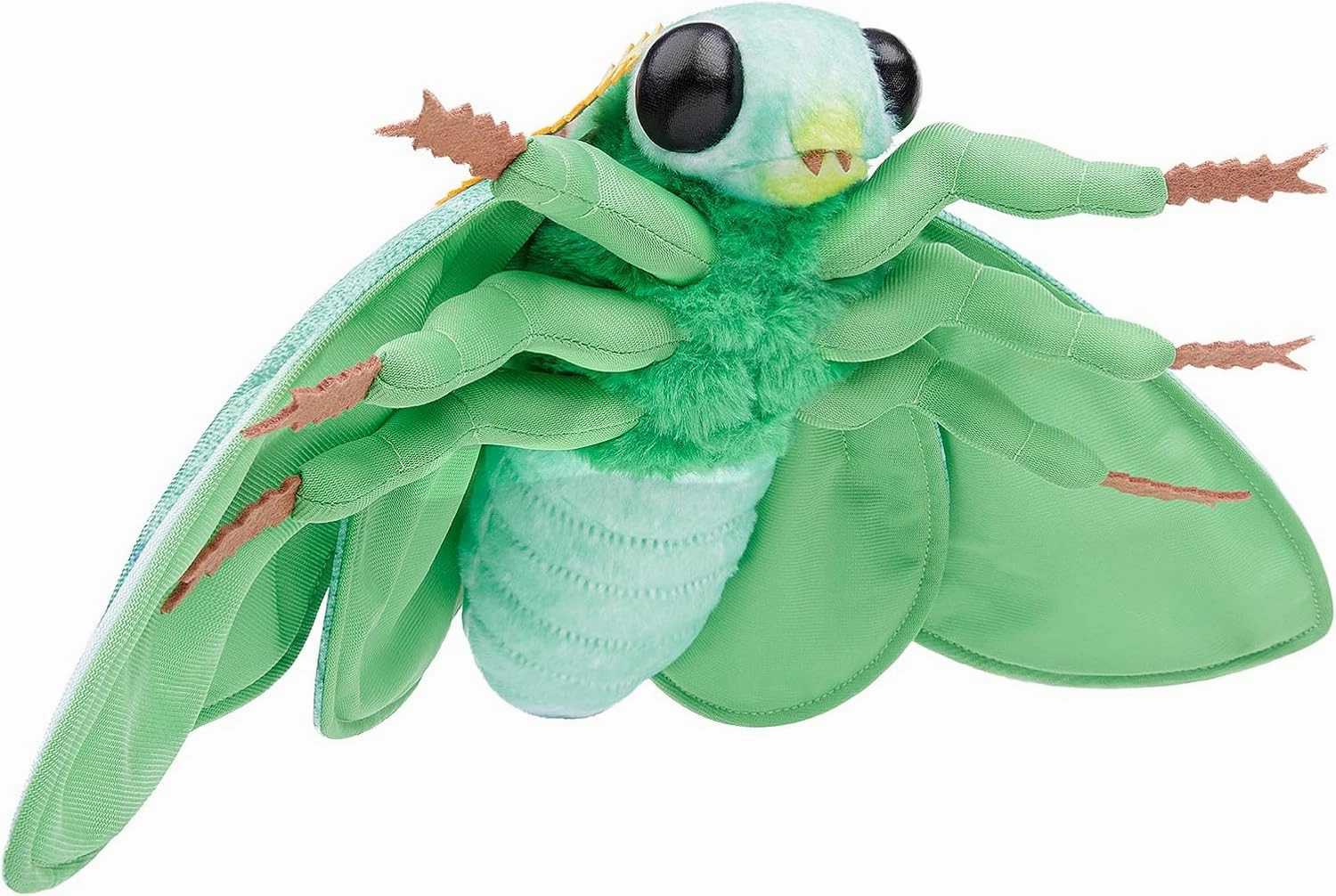 FRANKIEZHOU Realistic Emerald Moth Plush Animal - Green 10 Inch, Beautiful Moth Stuffed Animal, Home Decor, Cuddle Toy
